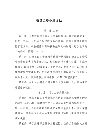 2025年项目管理项目工资分配办法