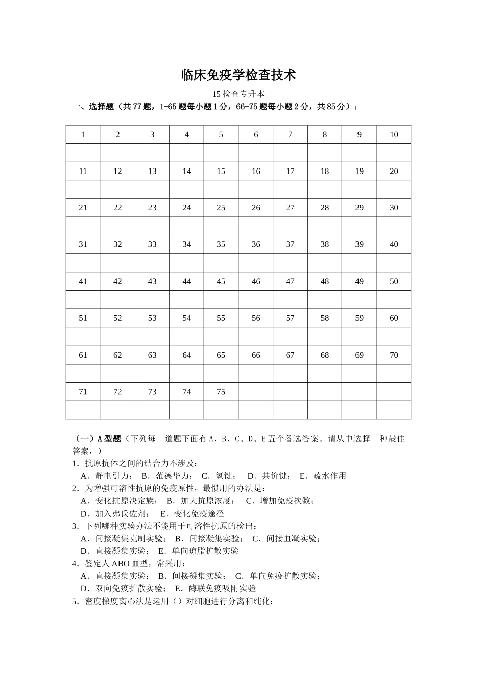 2025年免疫学检验复习题剖析_第1页