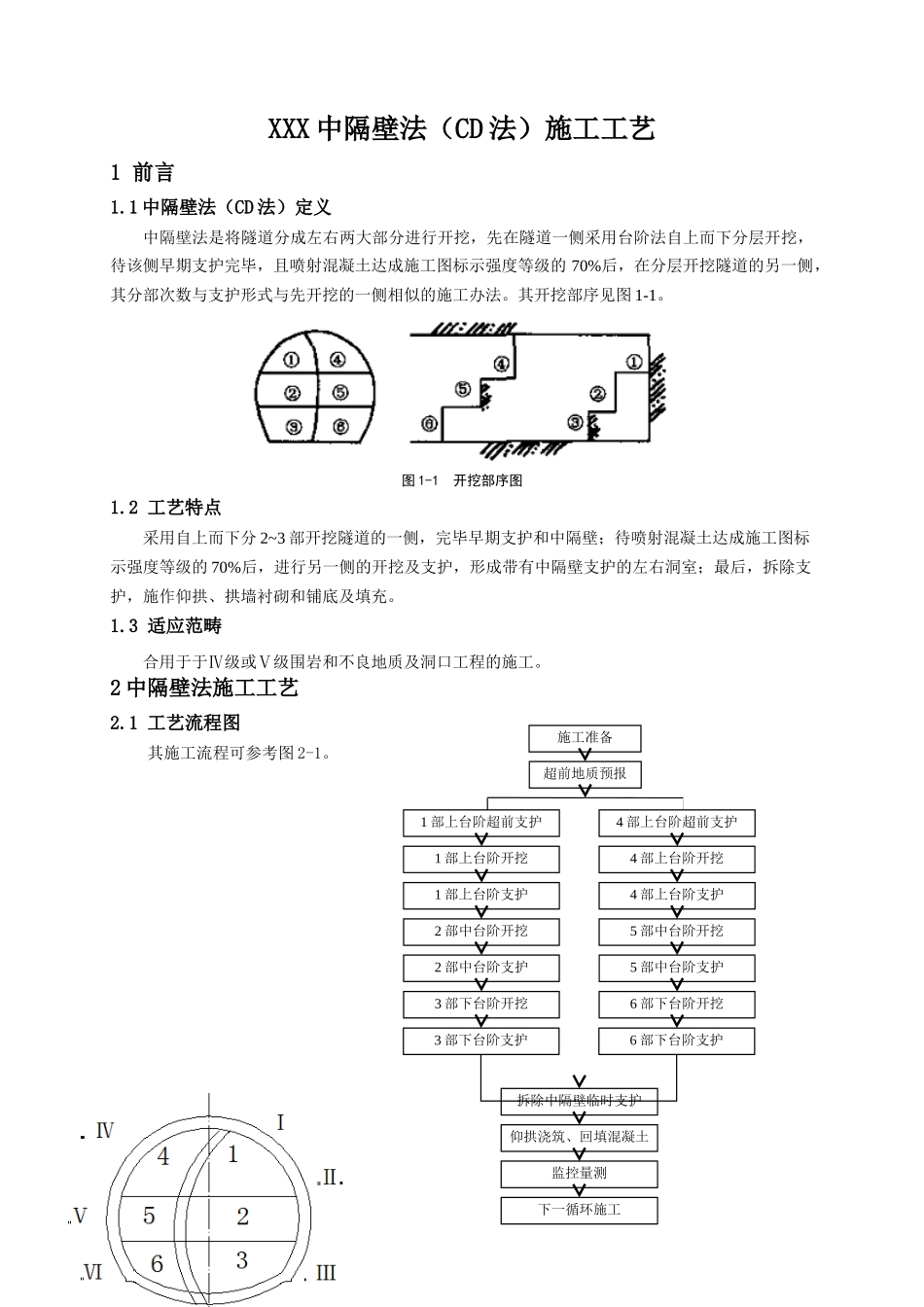 2025年中隔壁法CD法施工工艺_第1页