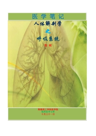 2025年医学笔记人体解剖学之呼吸系统