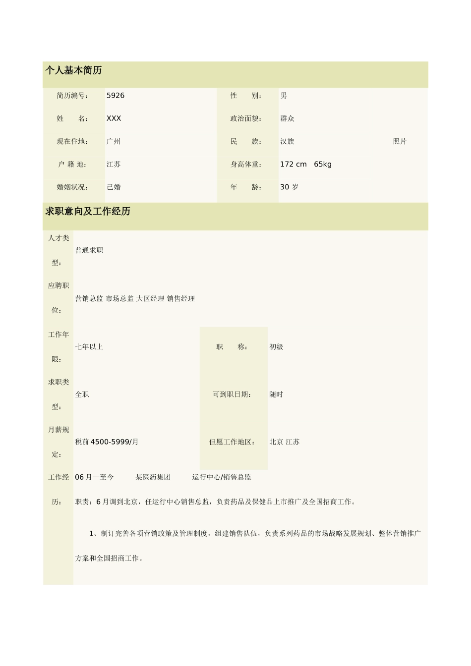 2025年销售简历表格简历模板_第1页