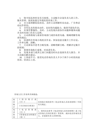 2025年咨询人员岗位职责