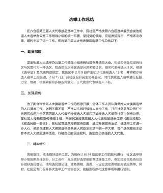2025年社区选举工作总结