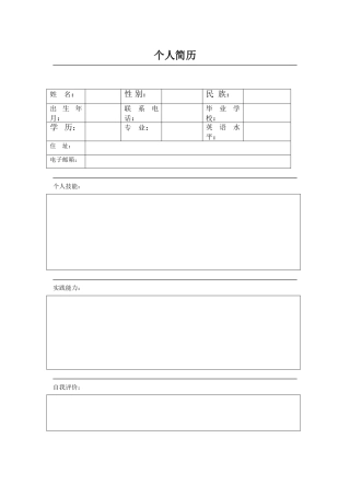 2025年简洁个人简历模板