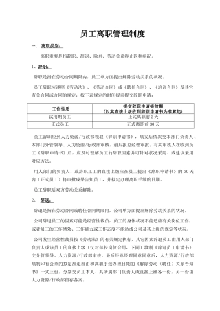 2025年员工离职管理制度