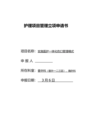 2025年实施医护一体化伤口管理模式