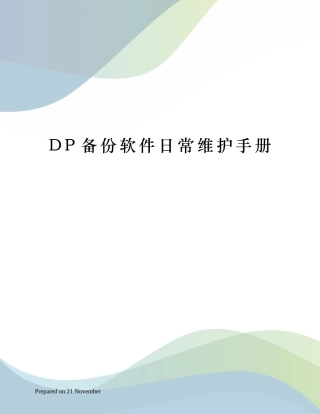 2025年DP备份软件日常维护手册