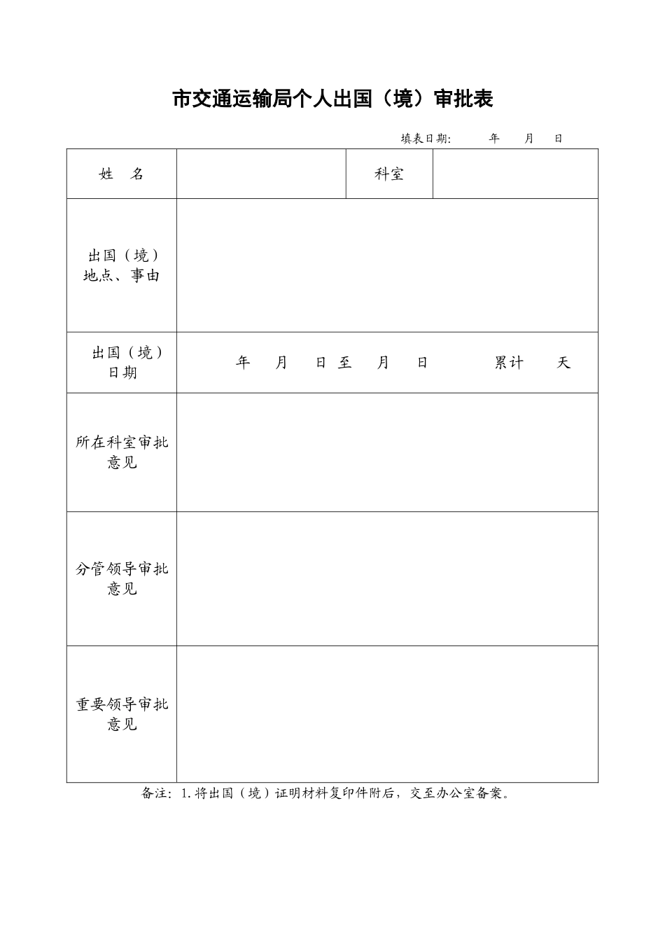 2025年出国(出境)审批表_第1页