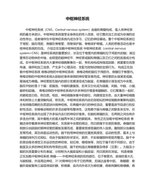 2025年中枢神经系统