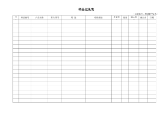 2025年样品登记表