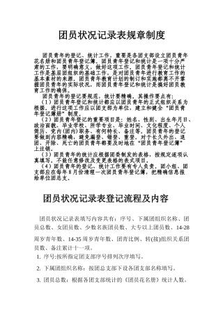 2025年团员情况登记表规章制度