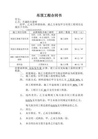 2025年吊顶合同书
