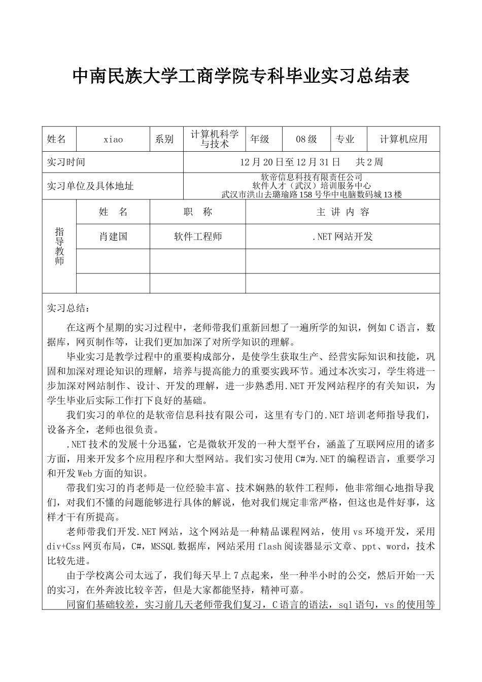 2025年NET实习总结报告_第1页