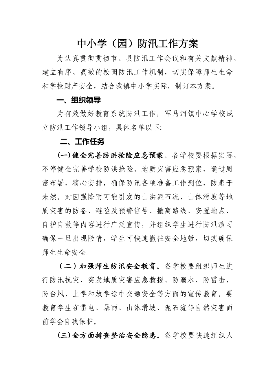 2025年防汛工作方案_第1页