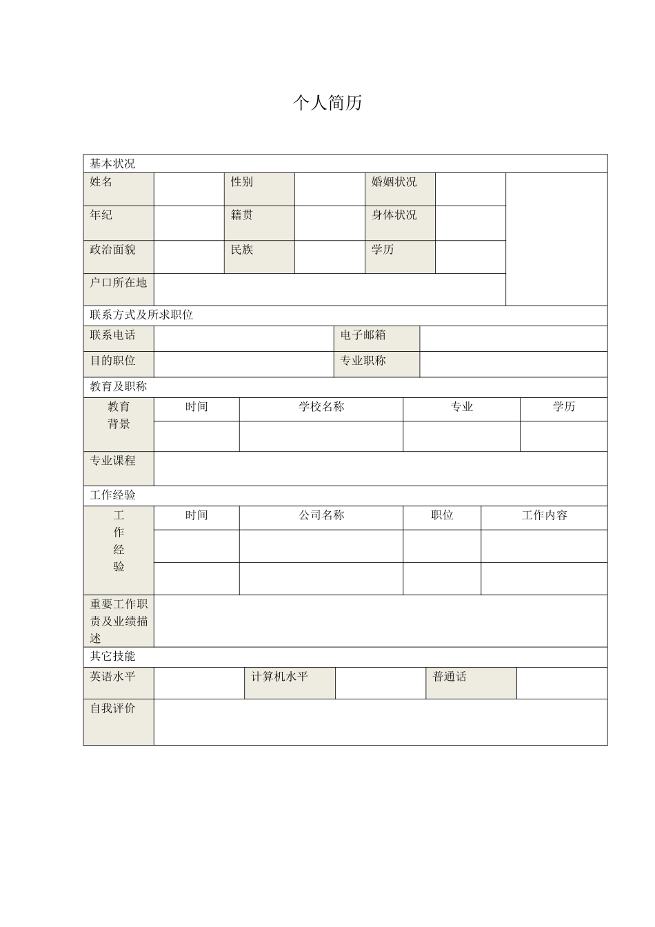 2025年社会求职简历模板_第1页