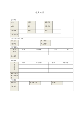 2025年社会求职简历模板