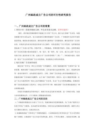 2025年成立广告公司可行性分析报告大纲