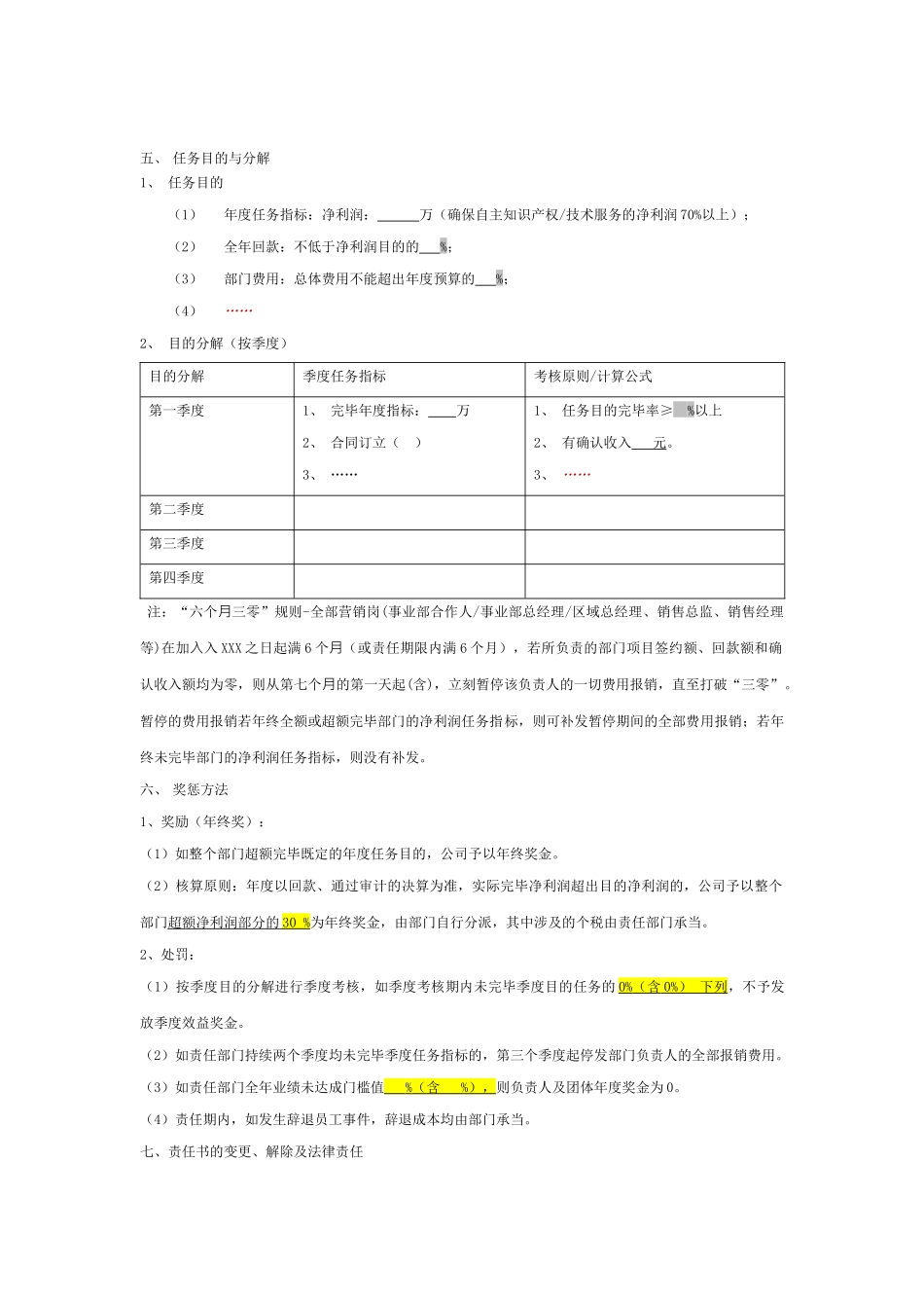 2025年部门目标责任书_第2页