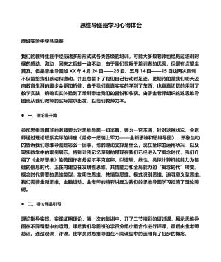 2025年心得体会思维导图班学习心得体会