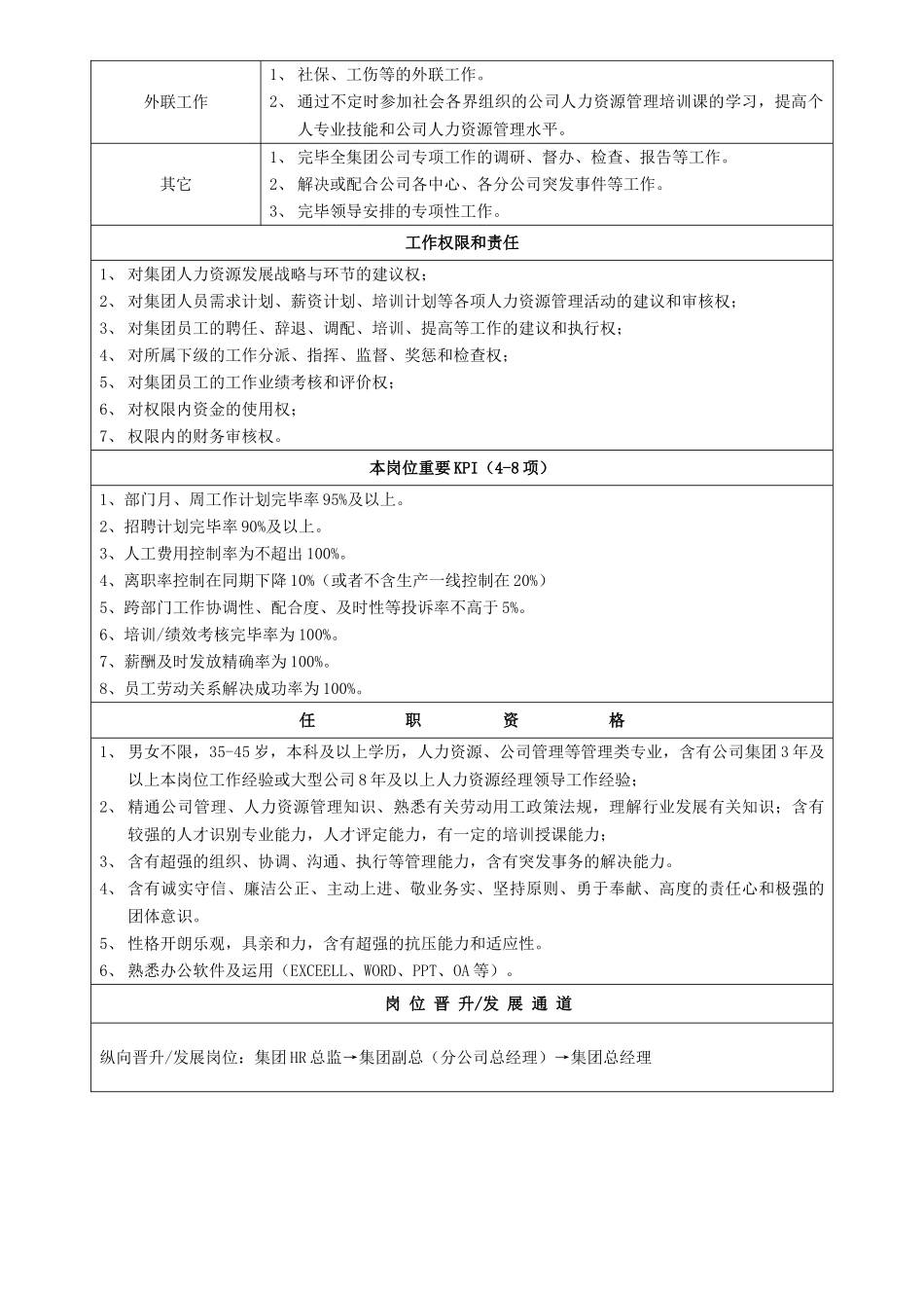 2025年人力资源总监岗位说明书_第2页