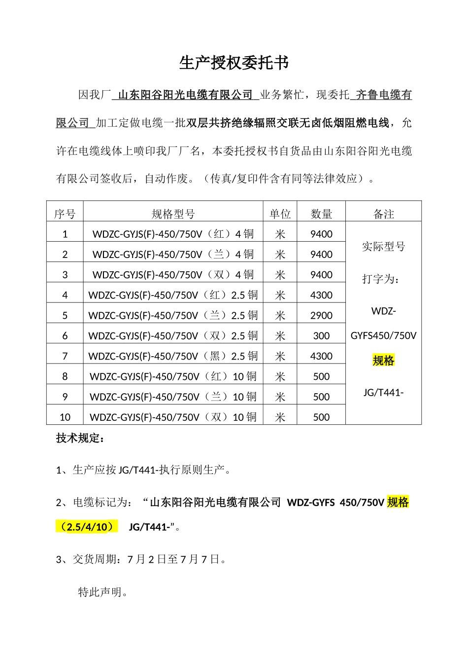 2025年生产委托书_第1页