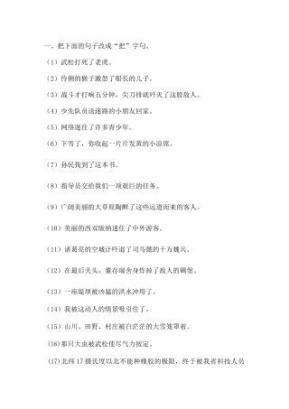 2025年把字句被字句练习题