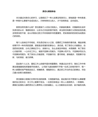 2025年责任心心得体会