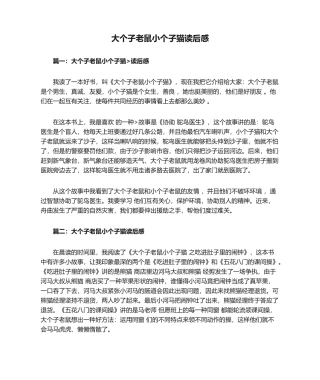 2025年大个子老鼠小个子猫读后感