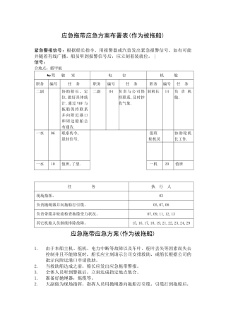 2025年应急拖带预案