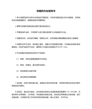 2025年挖掘机作业指导书