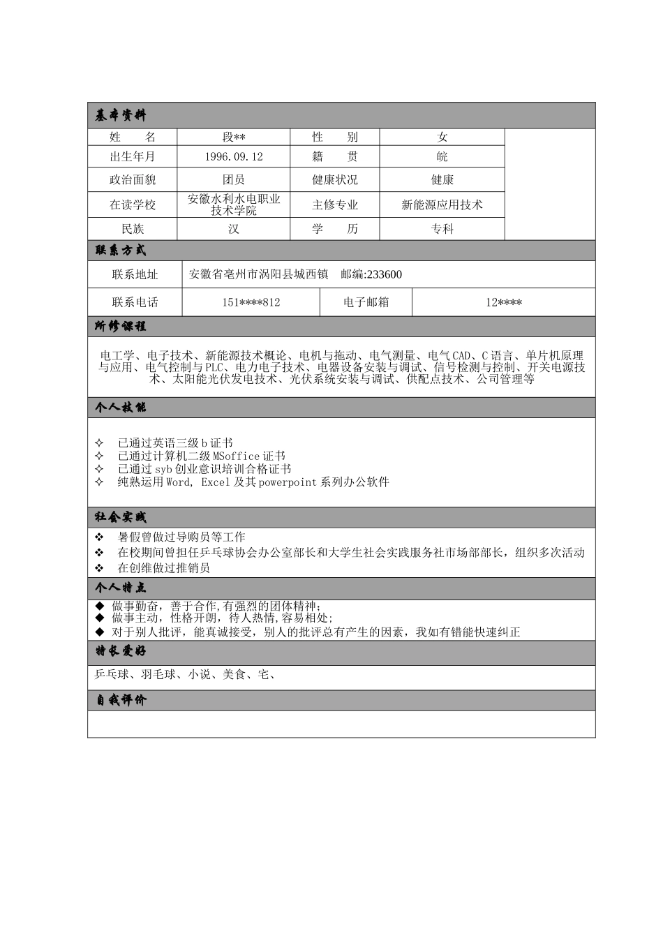 2025年新版个人简历4_第2页