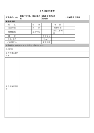 2025年新版个人简历模板常用样本