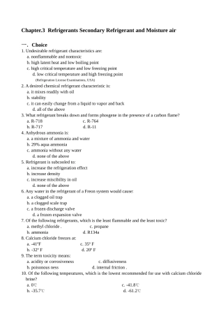 2025年制冷技术英文考试试题