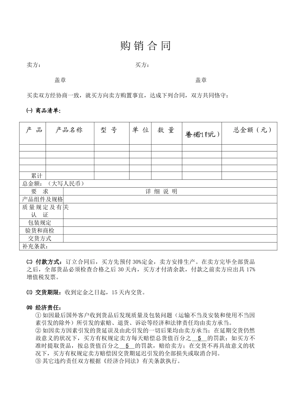 2025年购销合同模板样本_第1页