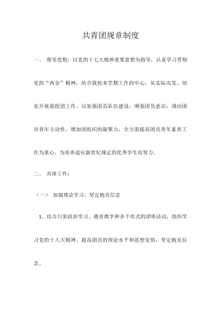 2025年共青团规章制度