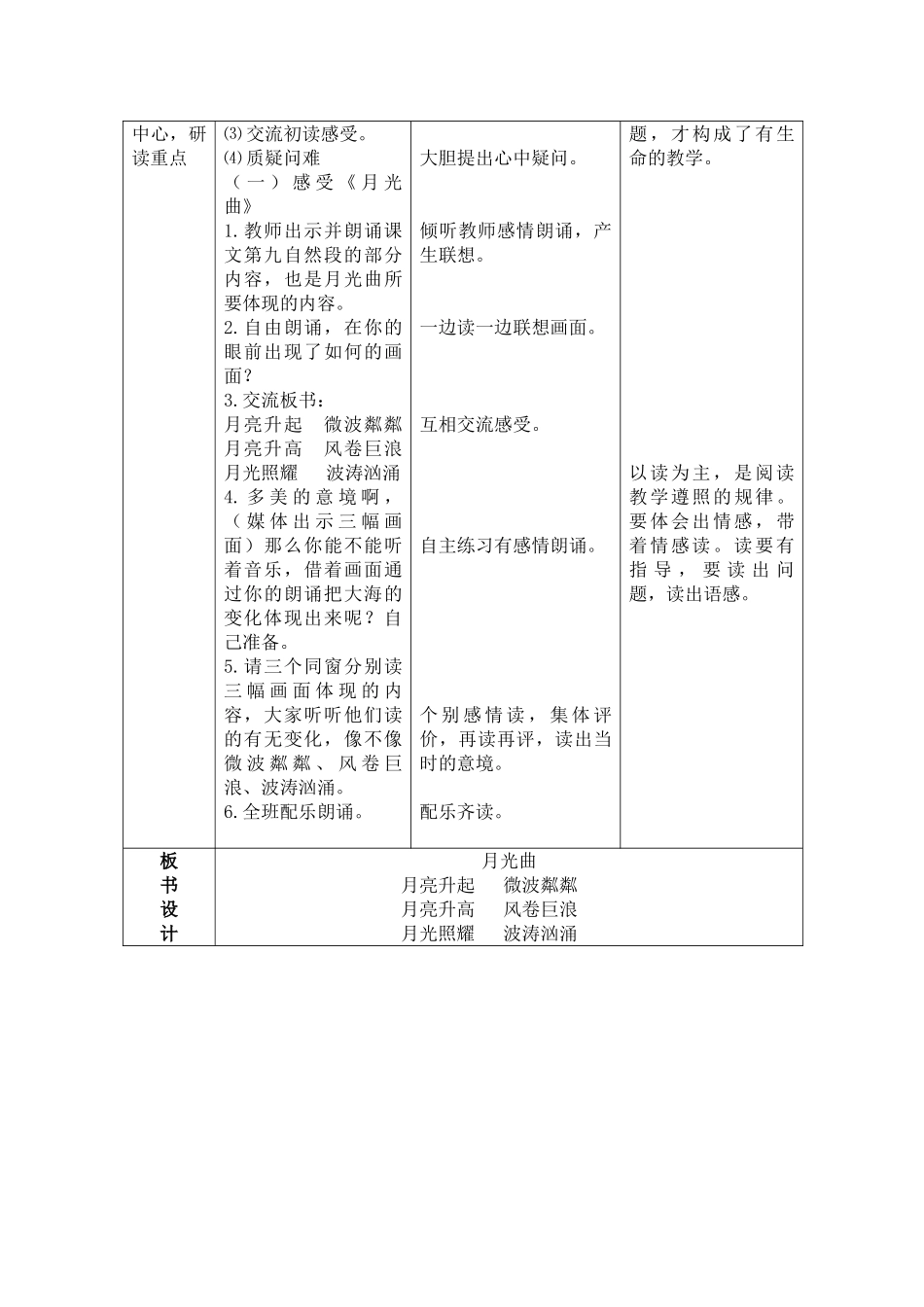 2025年月光曲教案1表格教案_第2页