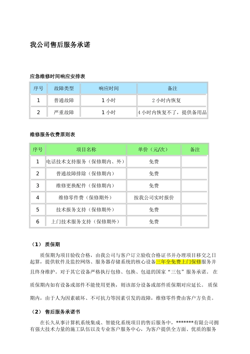 2025年售后服务承诺书正式版本_第2页