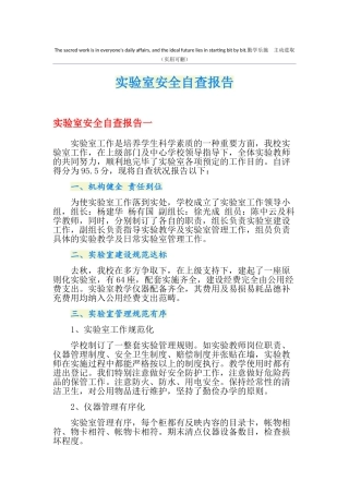 2025年实验室安全自查报告