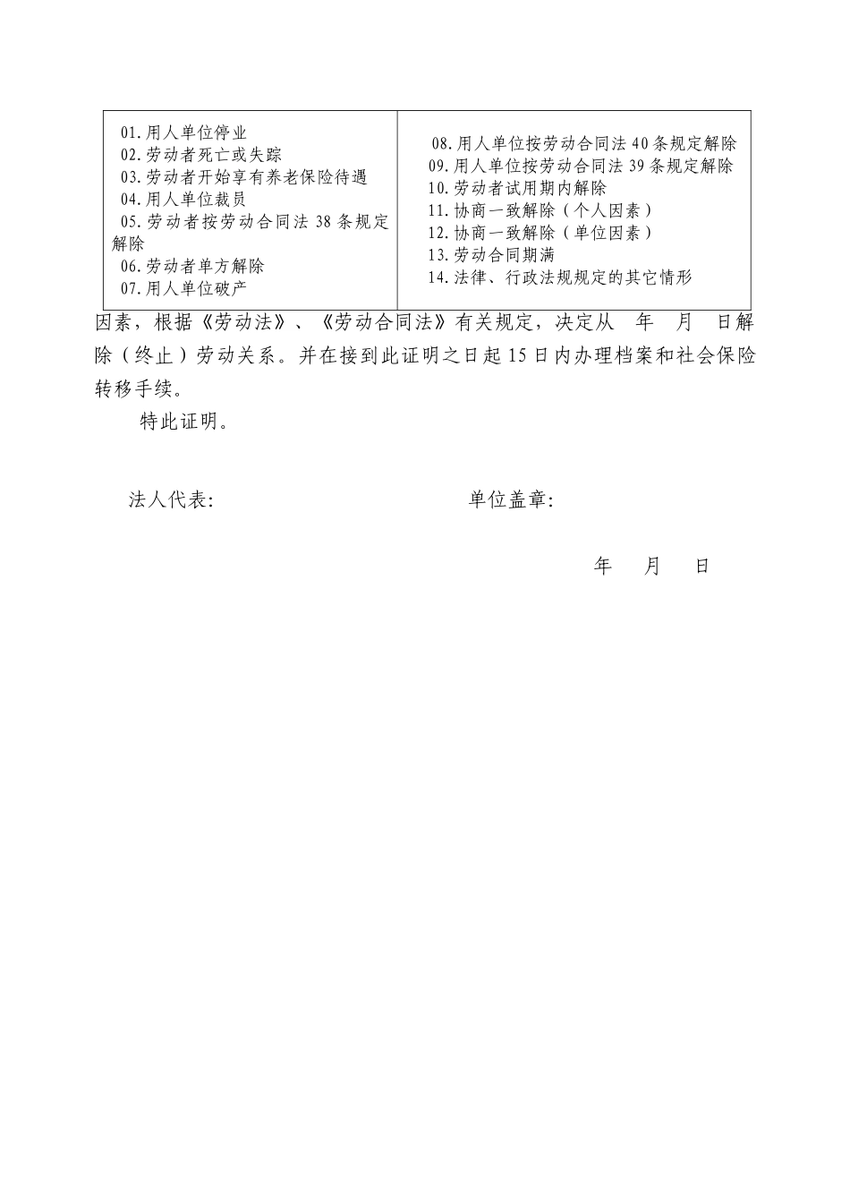 2025年解除终止劳动合同证明书_第2页