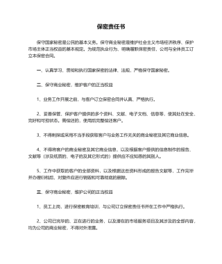 2025年保密责任书