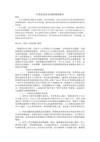 2025年关于农村社会保障的调查报告