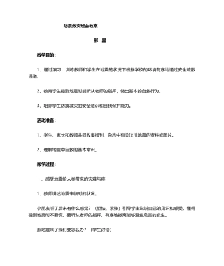 2025年防震救灾教案