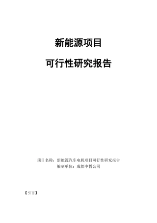 2025年新能源项目可行性研究报告