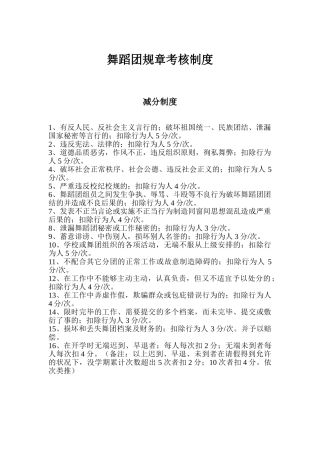2025年舞蹈团规章制度
