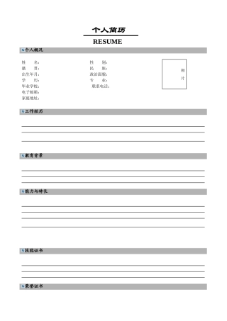 2025年个人简历模板版本