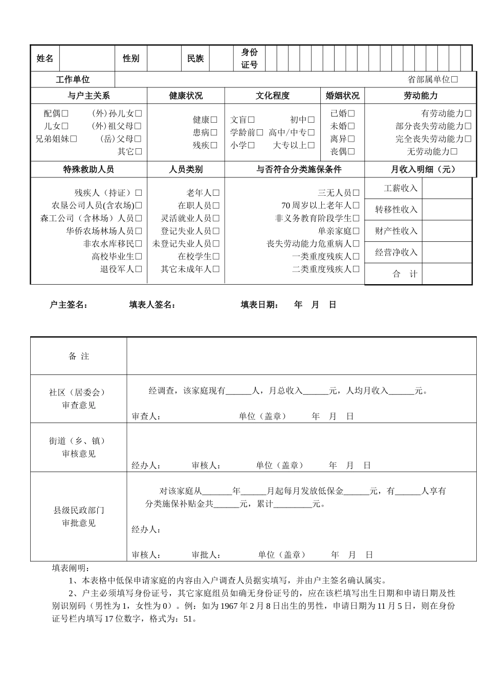 2025年城市低保家庭调查审批表_第2页