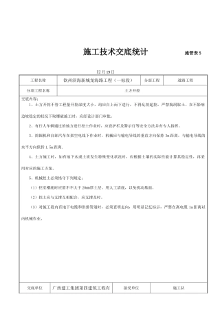 2025年施工技术交底模板
