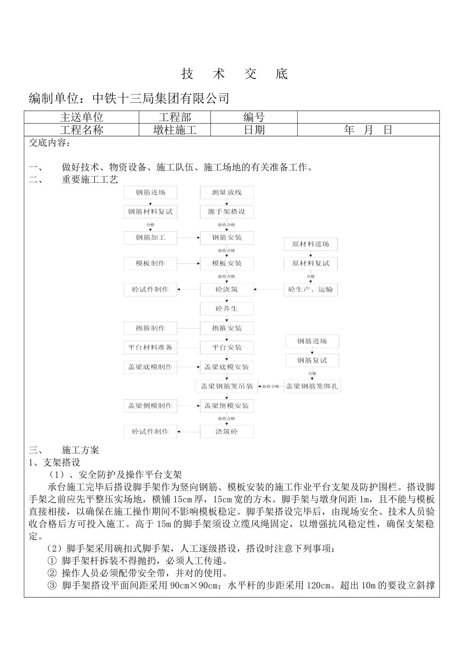 2025年墩柱施工技术交底_第1页