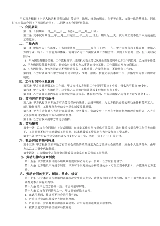 2025年新版劳动合同11