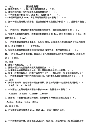 2025年圆锥练习题